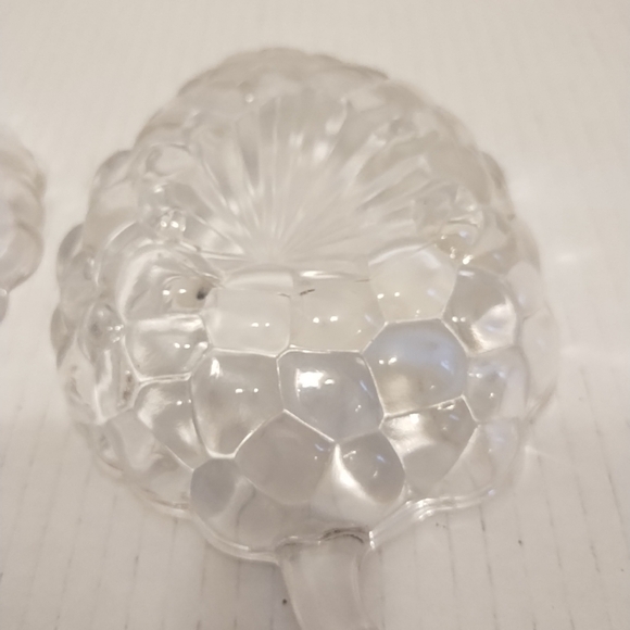 Grape Cluster Shape Candy Dishes Set Of Two Cut Glass Crystal 7" x 4.5" Vintage - Picture 6 of 8